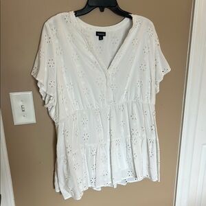 White Eyelet Top